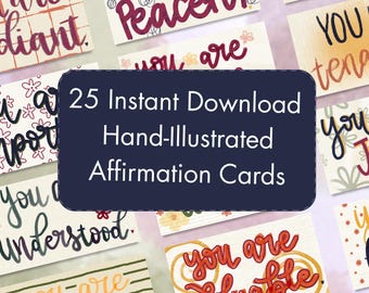 Affirmation Cards - Hand Illustrated - Digital Download