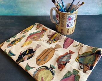 Fantastical Fish Tea Towel: Cotton Linen Kitchen Decor
