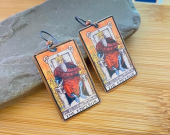 The Emperor earrings, Tarot earrings, Rider-Waite jewelry, Tarot Card, Major Arcana, control, divination, fortune teller, occult : EBX16-04