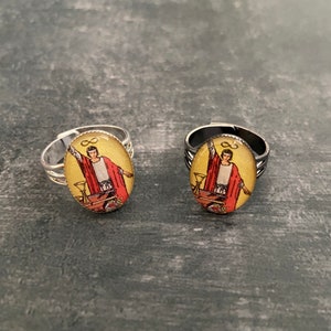 The Magician Tarot Card Ring: Adjustable Silver or Gunmetal Plated Brass