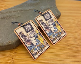 Death tarot earrings, Death earrings, Tarot earrings, Rider-Waite jewelry, Tarot Card, Major Arcana, rebirth, fortune teller, divination