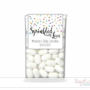 Sprinkled With Love Mint Box Labels, Baby Sprinkle Party Favor, Baby Shower Mint Box Stickers, Donut Party Favors, Breath Mint Stickers