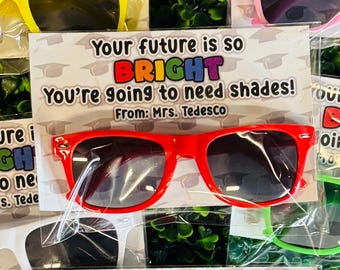 Personalized Graduation Sunglasses: Class Party Favors - Pre School, Kindergarten, Elementary, 8th Grade, High School