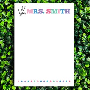 Personalized Teacher Notepad: Custom Stationery Gift