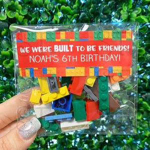 We Were Built To Be Friends Birthday Party Favor, Building Block Party Kit, Party Favor Gift, Class Gift, School, Teacher, Non Candy Gift