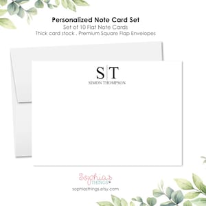 Personalized Monogram Note Card Set: Modern Stationery Gift