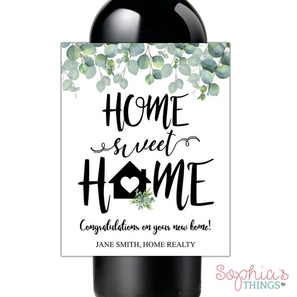 House Warming Gift, New Place, Housewarming Wine Label, New Home Owner Gift, Realtor Gift to Clients, New Homeowner, Realtor Gift, Closing