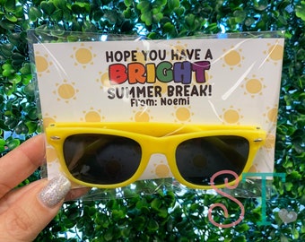 End of School Year Gift, Last Day of School Gift, Sunglass Favor for Kids, Classroom Gift, Student Gift, School Gift, Gift for Student