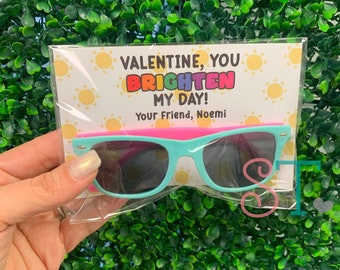 Sunglasses Valentine's Day Cards, Valentine's Day Party Favors, Sunglasses Favor for Kids, Classroom Gift, Student Gift, School Gift, Class