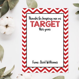PRINTED Target Gift Card Holder, Teacher Appreciation Gift Card Holder, Thanks For Keeping Me On Target This Year, Teacher Gift, Faculty