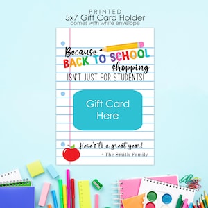 Back To School Gift Card Holder: Teacher Appreciation Gift