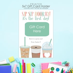 Back To School Gift Card Holder, First Day of School Teacher Gift, Back To School, Coffee Gift, Bus Driver, Student, PTA Volunteer, GC12