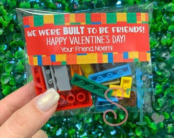 We Were Built To Be Friends Valentine, Building Block Valentine's Day Kit, Classroom Gift, Class Valentines, School, Teacher, Non Candy Gift