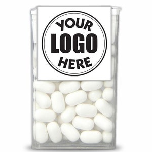 Custom Business Logo Mint Box: Promotional Candy Stickers, Trade Show Swag