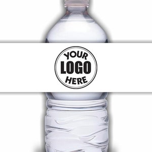 Custom Logo Water Bottle Labels, WATERPROOF Water Bottle Labels With Your Business Logo, Promotional Labels, LABELS ONLY