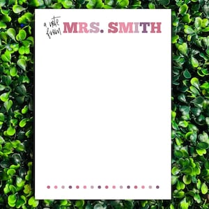 Personalized Teacher Notepad: Custom Stationery Gift