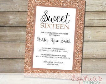 sweet sixteen invitations etsy