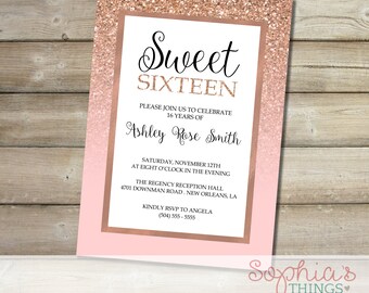 sweet sixteen invitations etsy
