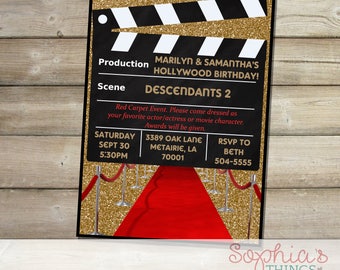 Hollywood Invitation Etsy