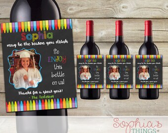 Drink Bottle Label Etsy - teacher wine label teacher appreciation wine label our child may be the reason you drink teacher gift teacher wine bottle label