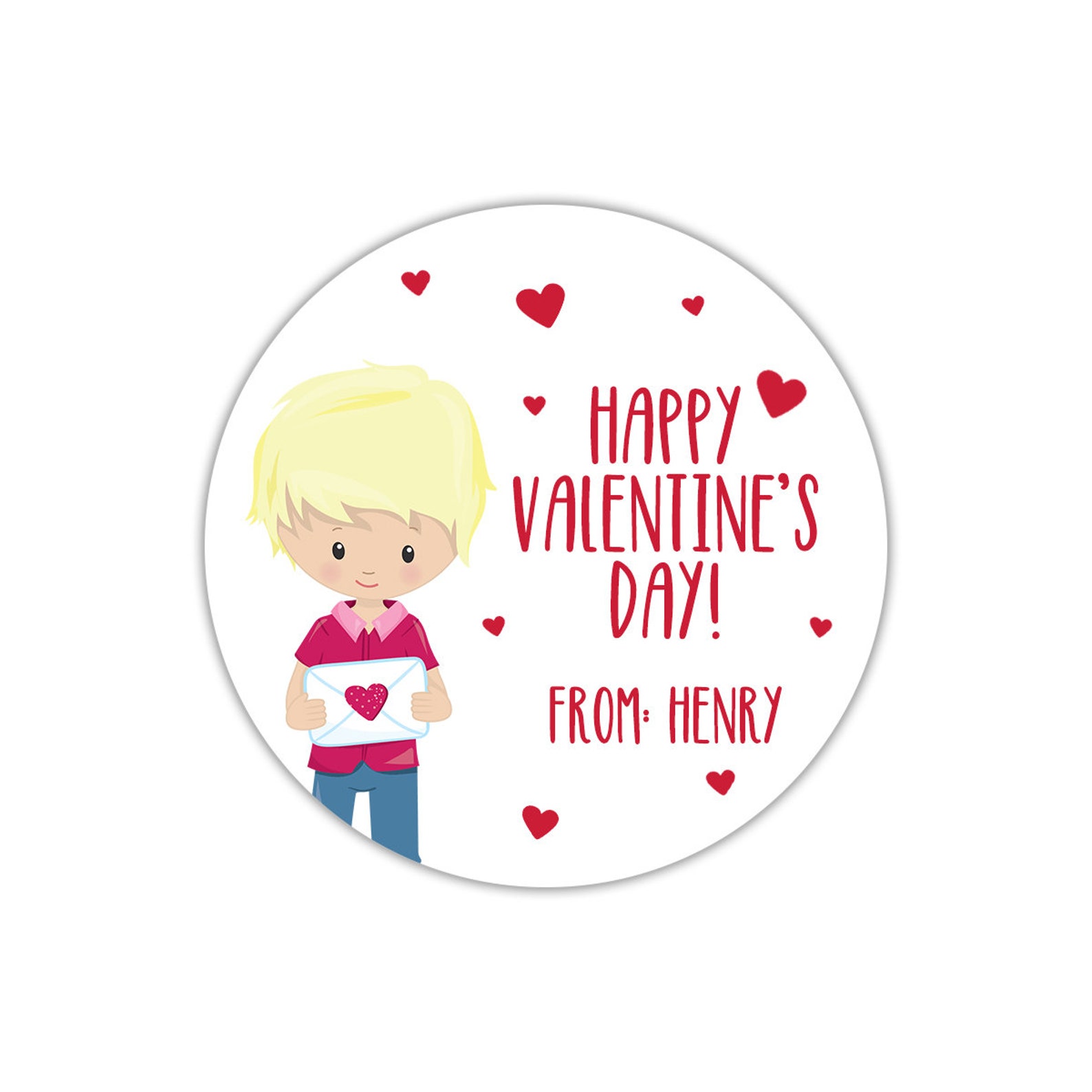 Happy Valentine's Day Tags Boys Valentine Favor Tags | Etsy