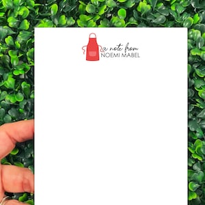 Personalized Kitchen Notepad: Apron Design, Baker Gift