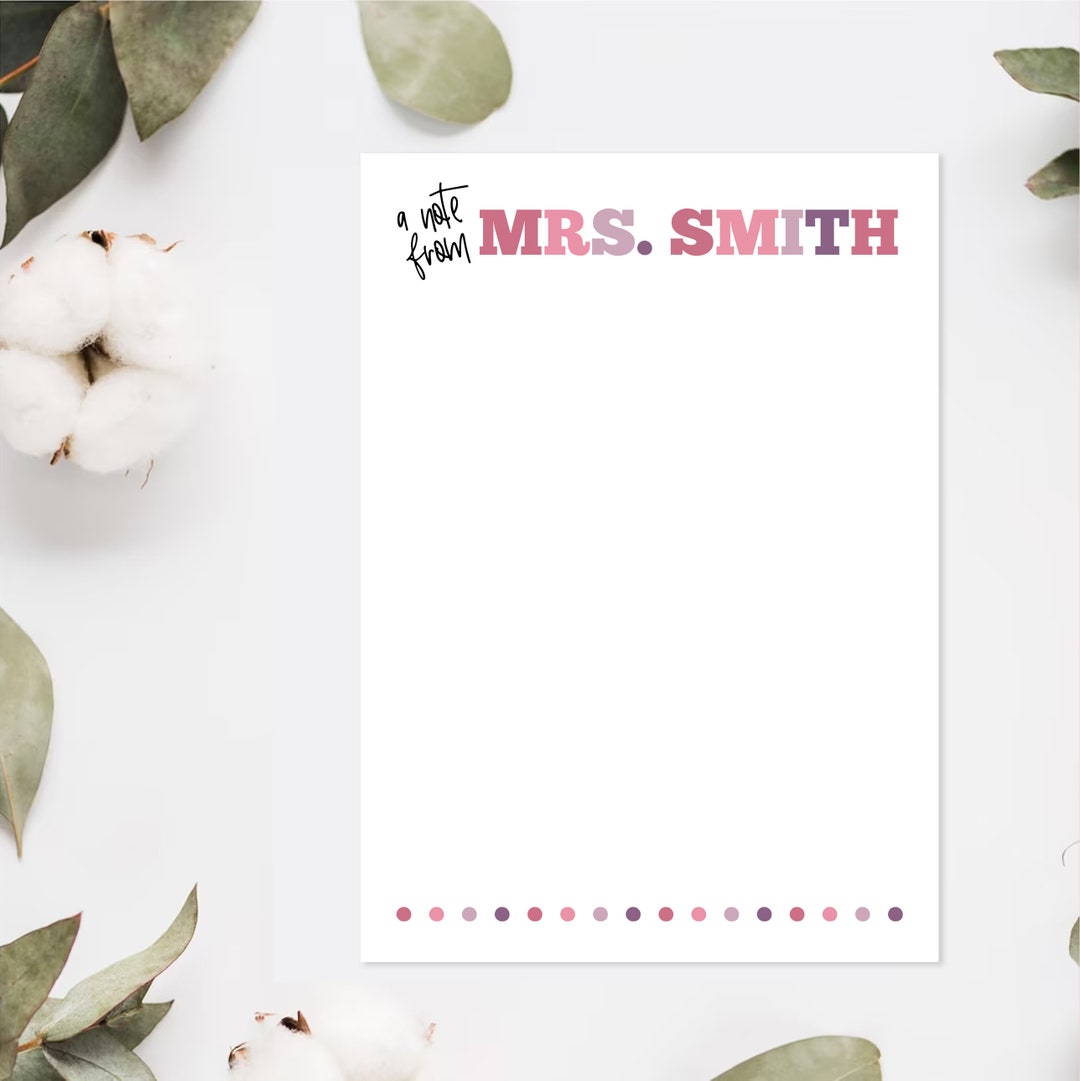 Personalized Teacher Notepad, Custom Teacher Notepad, Teacher Christmas ...