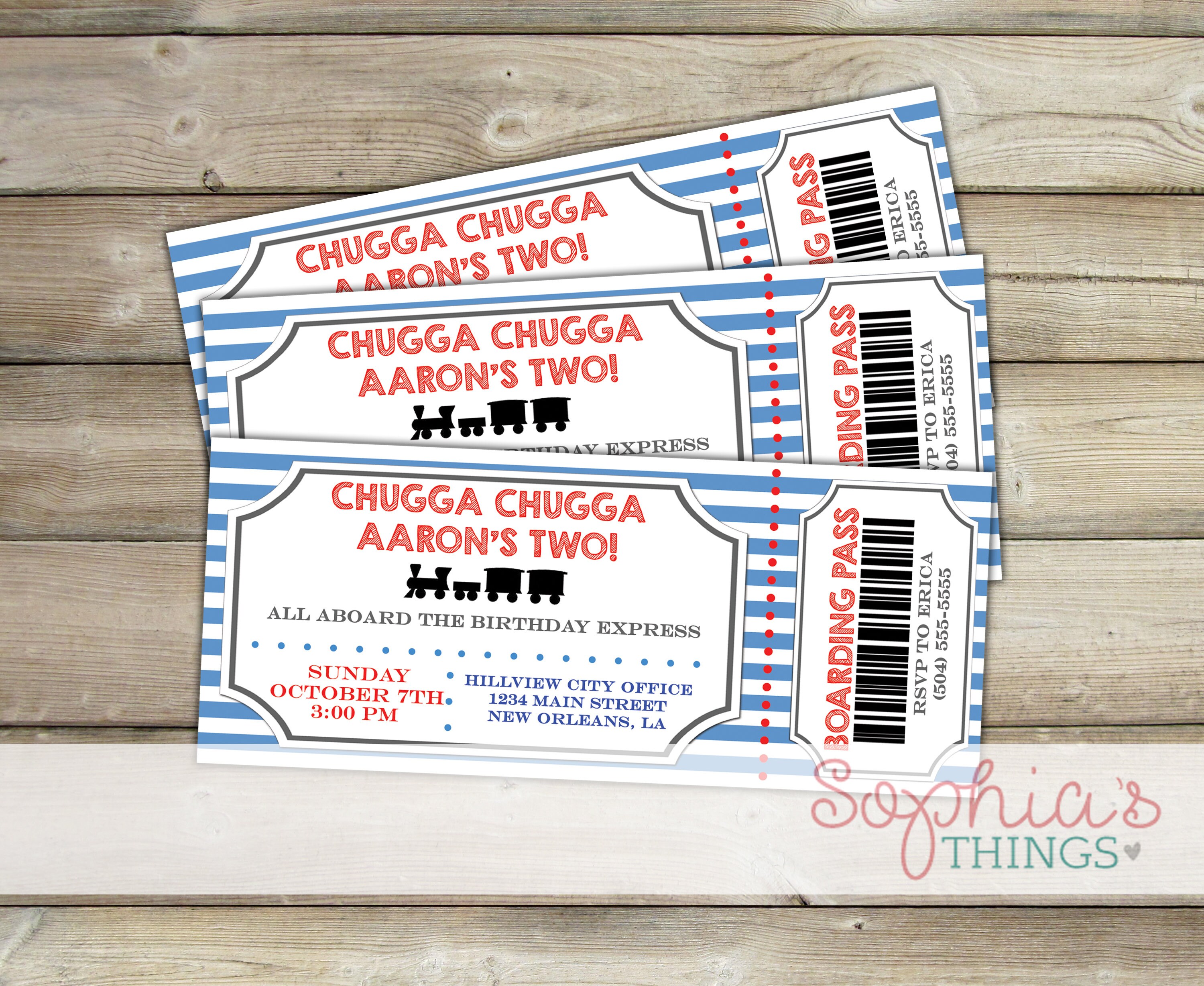 Train Ticket Birthday Invitations Train Birthday Party Etsy