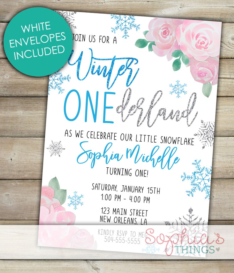 Download Girl Onederland Birthday Winter Onederland Invitation 1st Birthday Winter Wonderland Birthday Blue And Silver Glitter First Birthday Invitations Paper Party Supplies Aabenthus Cbs Dk