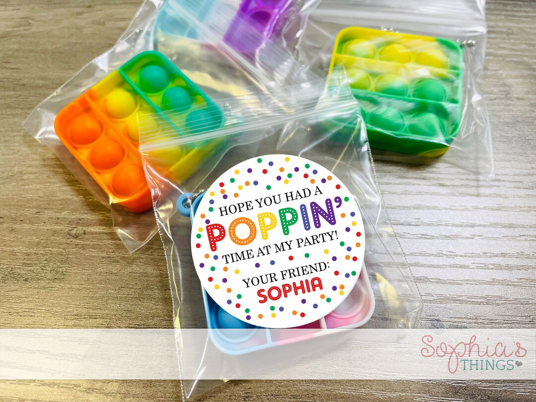 Birthday Party Pop Its, Individually Packaged Pop It Party Favors