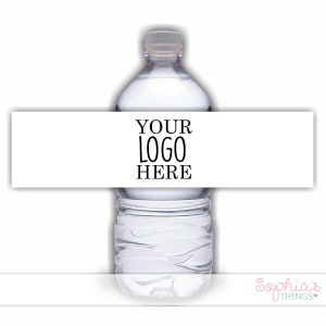 Custom Logo Water Bottle Labels, WATERPROOF Water Bottle Labels With Your Business Logo, Promotional Labels, LABELS ONLY