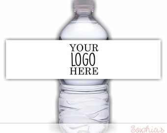 Custom Logo Water Bottle Labels, WATERPROOF Water Bottle Labels With Your Business Logo, Promotional Labels, LABELS ONLY