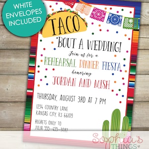 Taco Bout A Wedding Rehearsal Dinner Invitation, Fiesta Rehearsal Dinner Invitation, Rehearsal Dinner Invite, Taco Rehearsal Dinner Fiesta