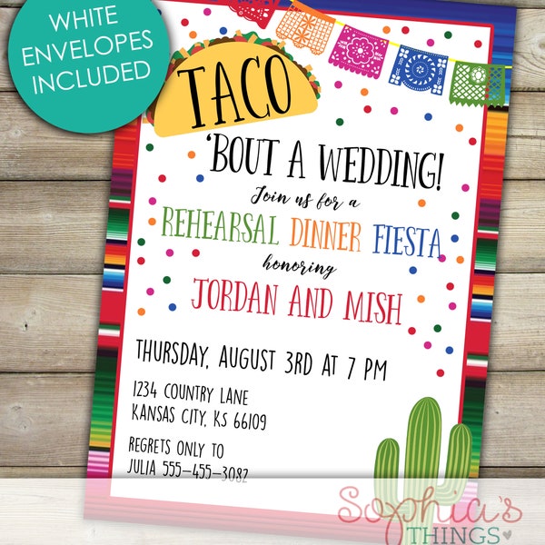 Taco Bout A Wedding Rehearsal Dinner Invitation, Fiesta Rehearsal Dinner Invitation, Rehearsal Dinner Invite, Taco Rehearsal Dinner Fiesta