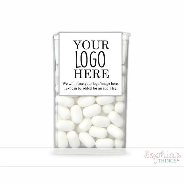 Custom Logo Mint Box Label, Candy Tin Label With Your Business Logo, Promotional Labels, Trade Show Giveaway Swag Bag Candy Stickers, Party