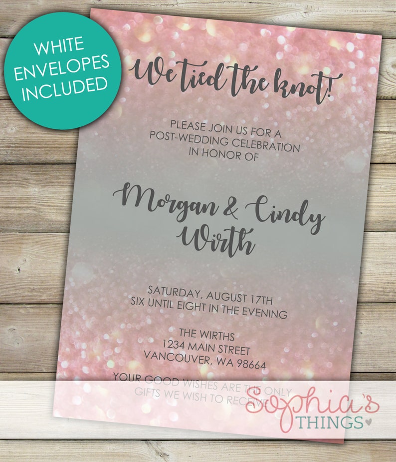 Post Wedding Celebration Invitation Post Wedding Reception Etsy