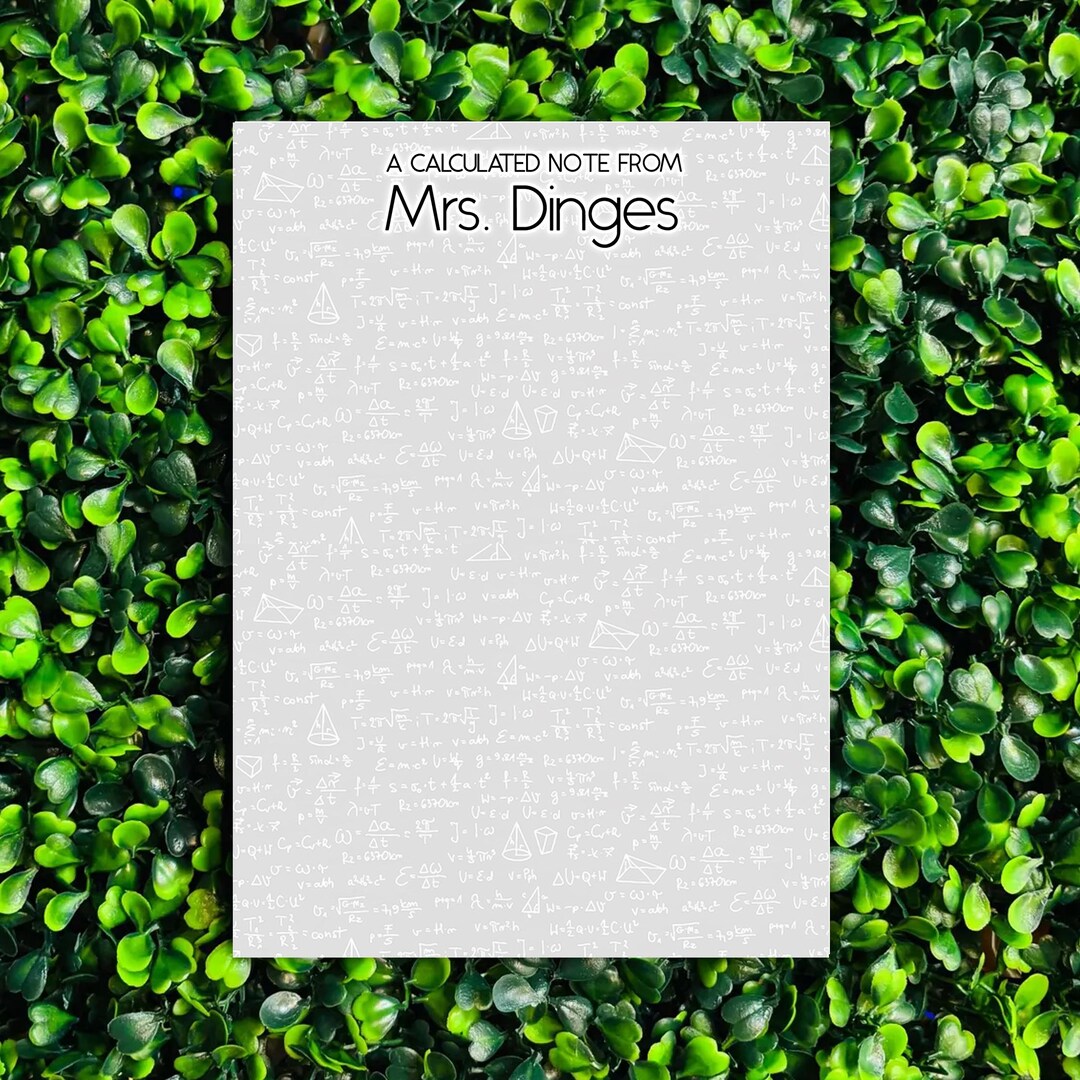 Personalized Math Teacher Notepad, Algebra Teacher Notepad, Custom ...