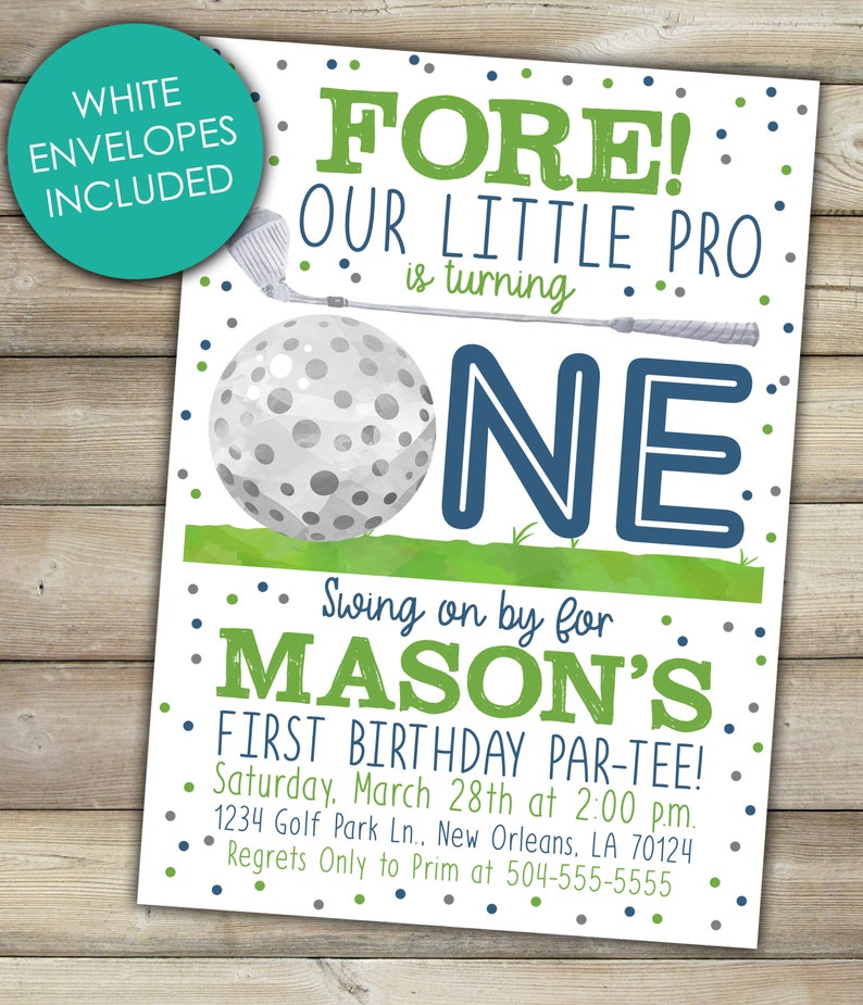 Golf Birthday Invitation Hole In One Invitation Golf