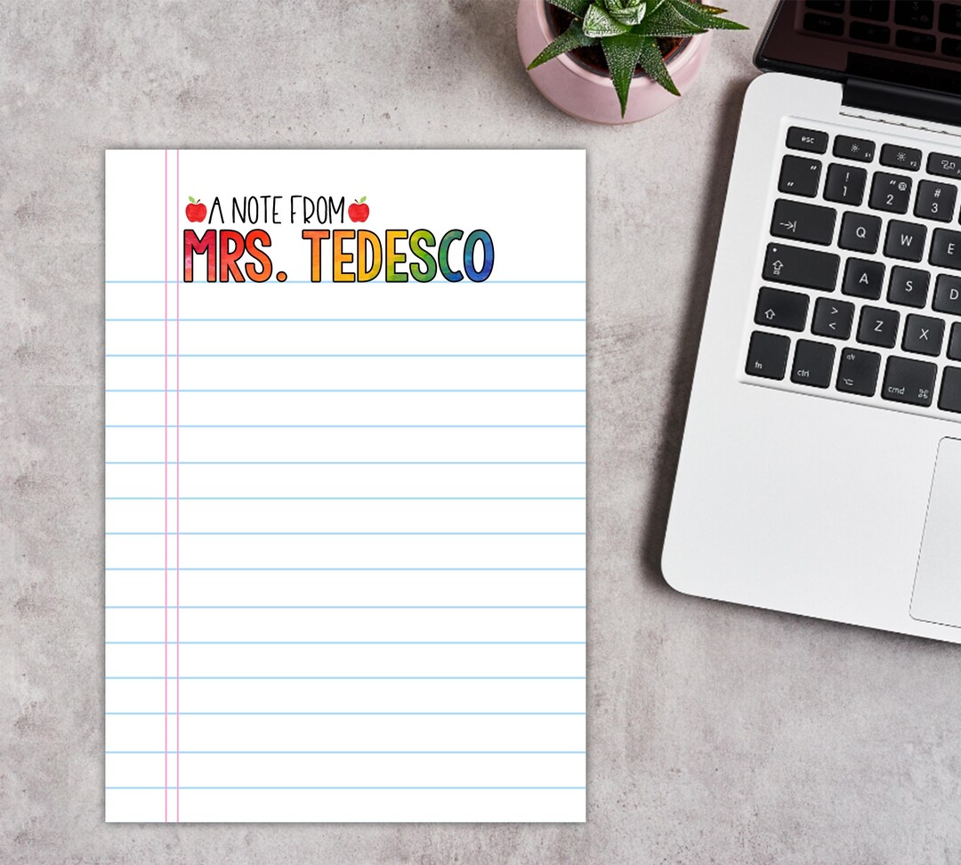 Personalized Teacher Notepad: Custom Stationery Gift - Etsy