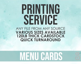 Printing Service: Menu Printing, 120lb Matte Card Stock