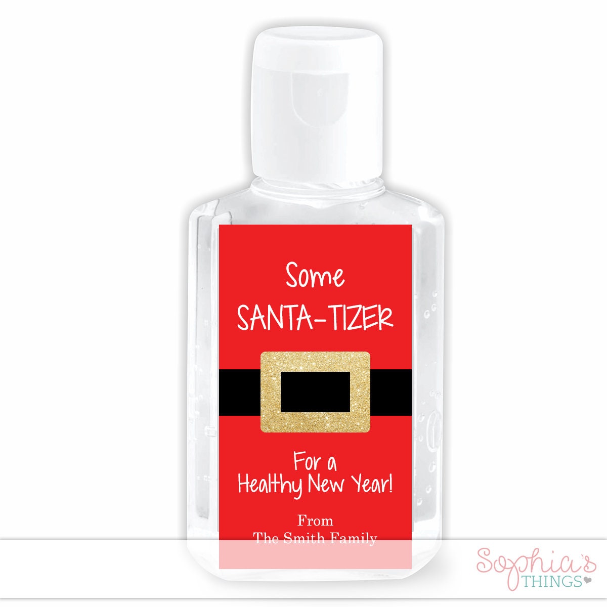 Christmas Santa-tizer Hand Sanitizer Labels Holiday Party | Etsy