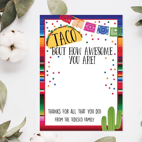 Taco Card Etsy