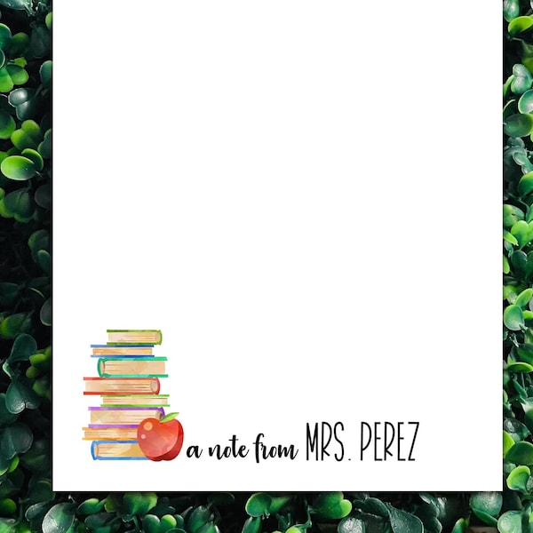 Personalized Teacher Notepad: Custom Stationery Gift