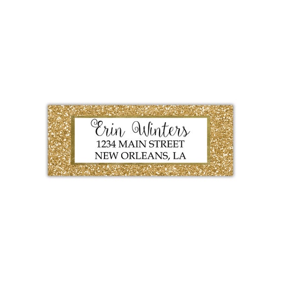Gold Glitter Return Address Labels, Gold Foil Return Address Labels, Cute Return Address Labels, Girly Return Address Labels, Sweet Sixteen