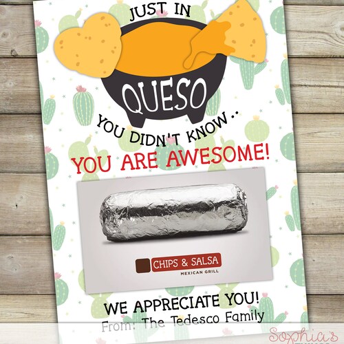 PRINTED Taco Gift Card Holder Let's TACO 'bout How Etsy