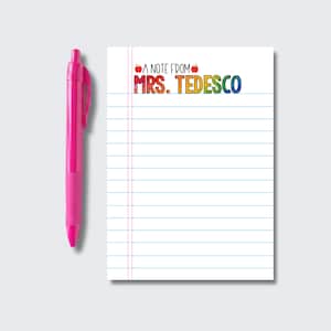Personalized Teacher Notepad: Custom Stationery Gift