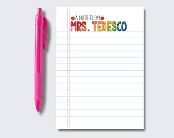 Personalized Teacher Notepad: Custom Stationery Gift