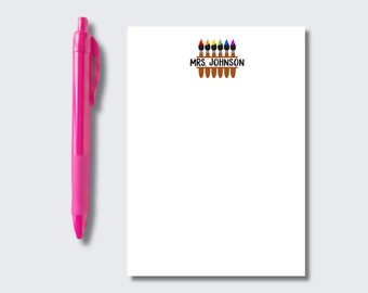 Personalized Art Teacher Notepad: Paint Brush Design, Teacher Appreciation Gift