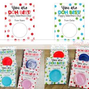 Valentine's Day Play Mold Kits, Personalized Valentine Doh Treat Bags, Classroom Gifts, Custom Party Favor Treats, Valentine, SOLD IN SETS