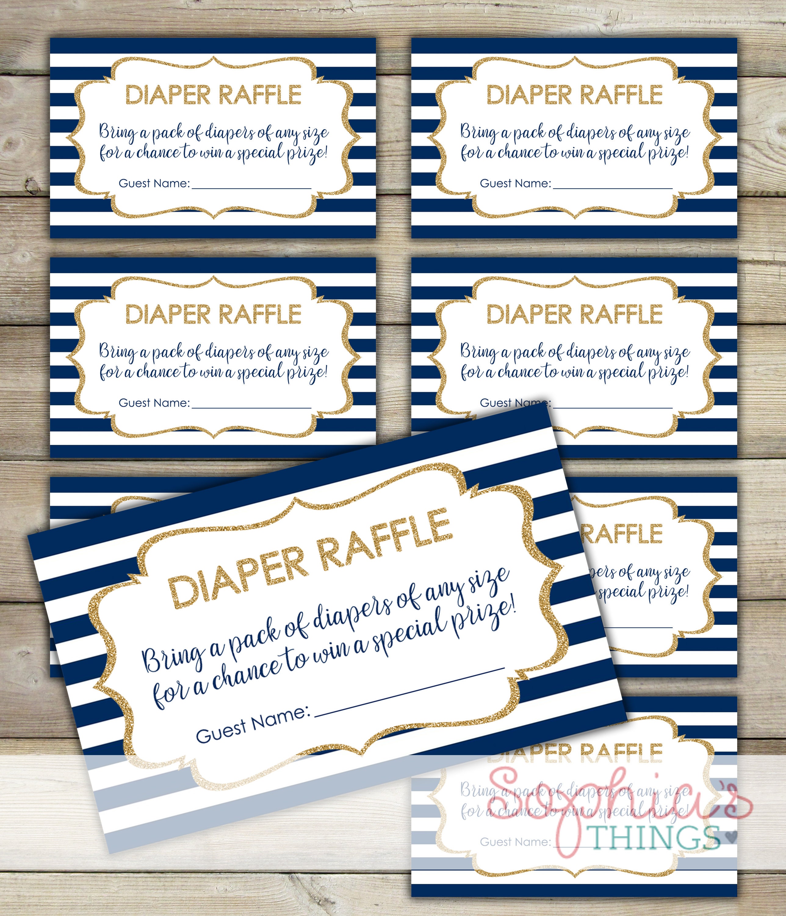 Ahoy It's A Boy Diaper Raffle Tickets Nautical Theme - Etsy